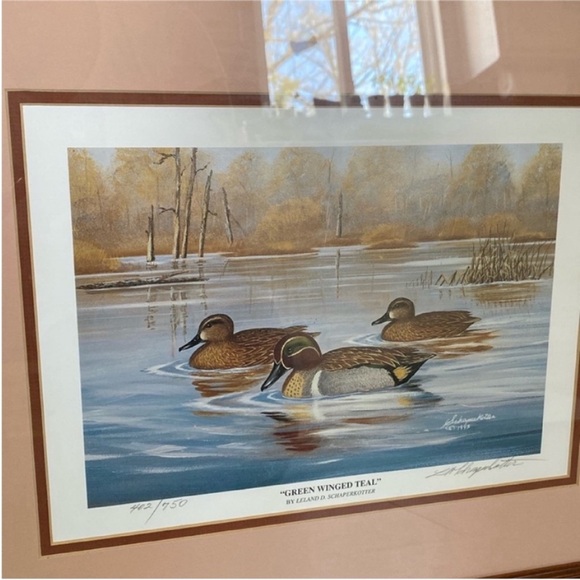 Leland D.Schaperkotter "Green Winged Teal" Vintage Signed Print wall art decor - Picture 7 of 11